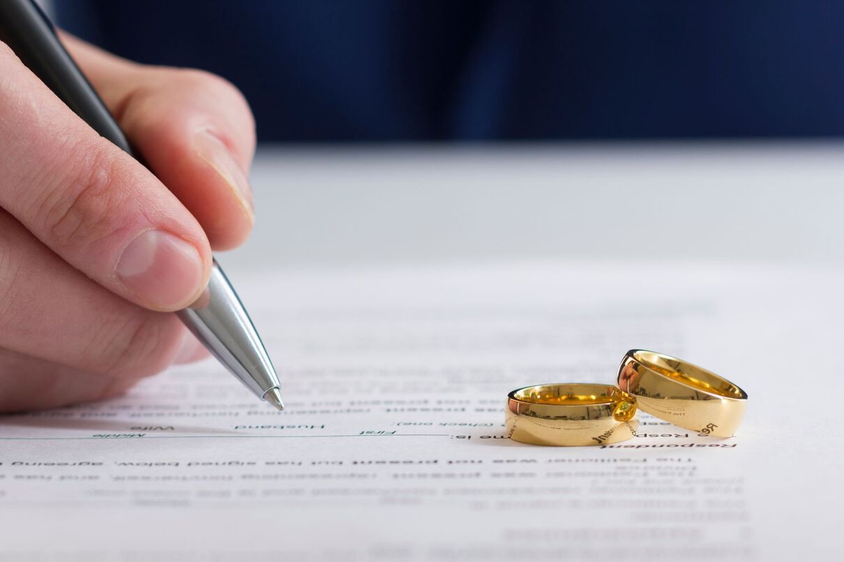 Divorce Paper / 2 Gold Rings
