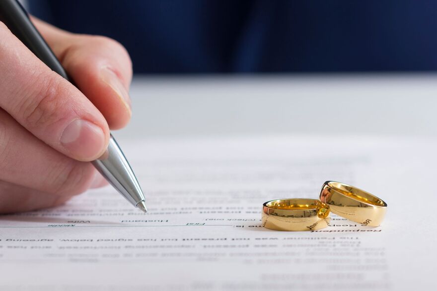 Divorce Paper / 2 Gold Rings