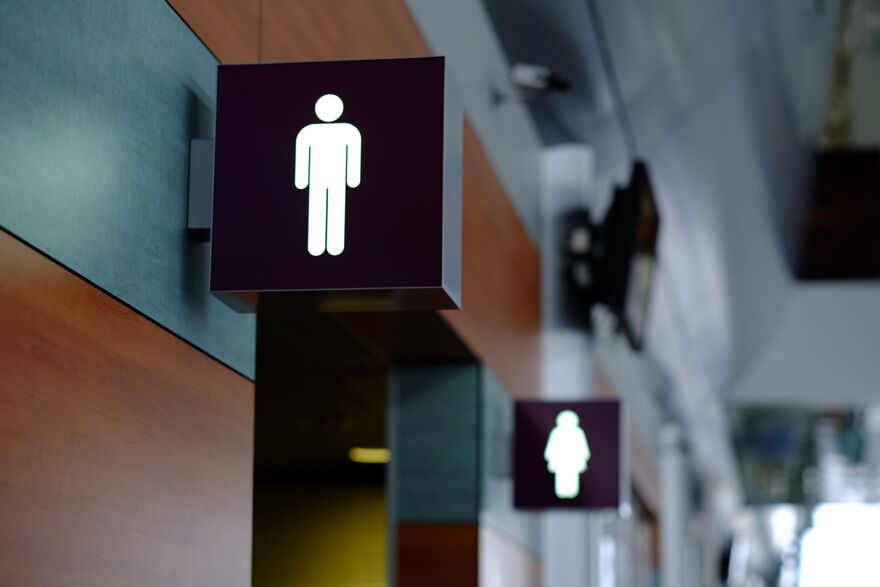 Entrance to the male and female toilet