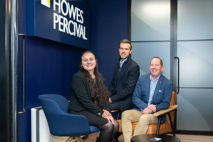 Isabel Solarte, Tom Lawrence, Stephen Patch sitting