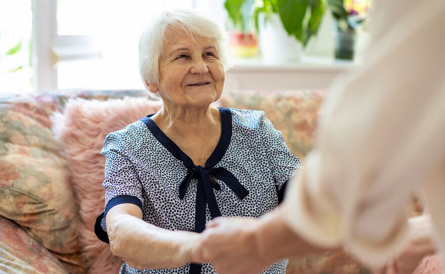 Woman in care home