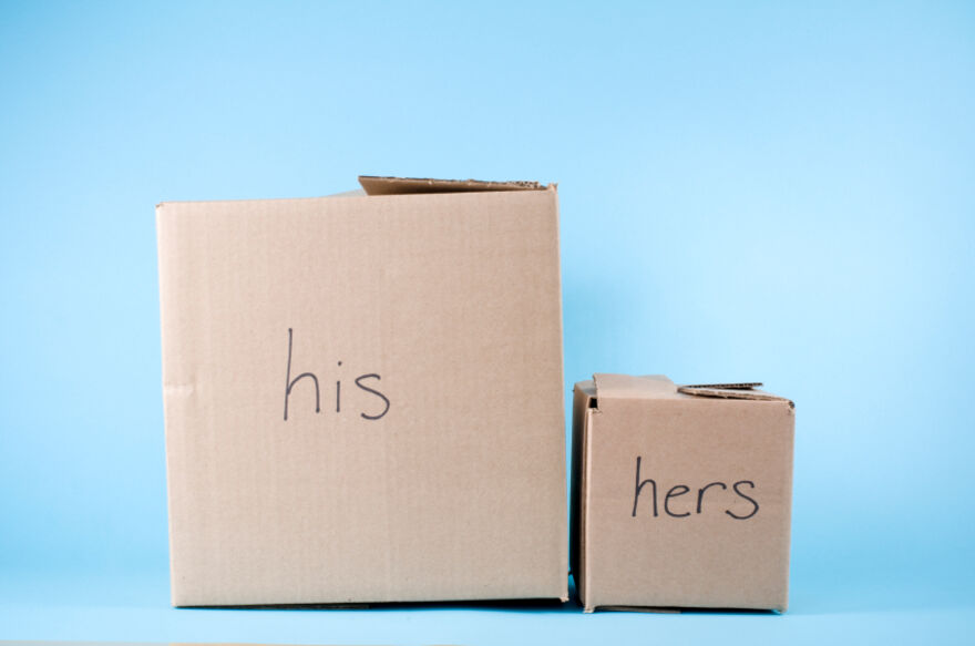 His and Hers Cardboard boxes