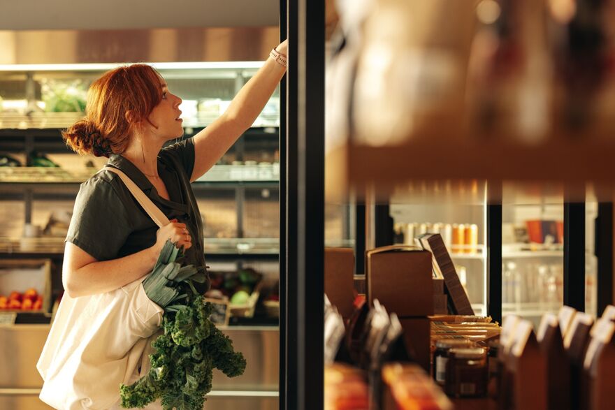 Woman shopping for groceries