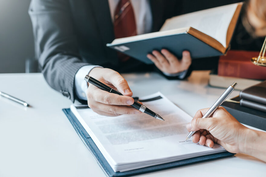 Signing a document 