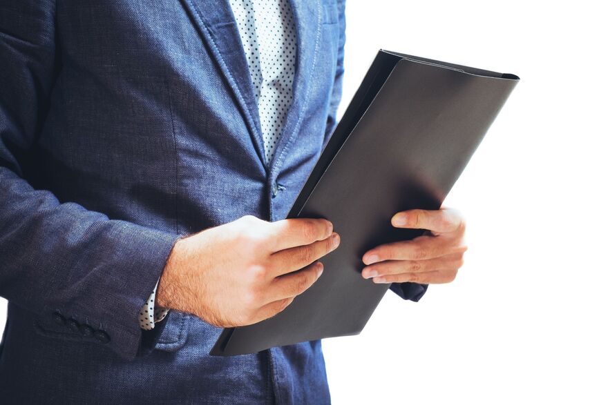 Businessman holding a folder