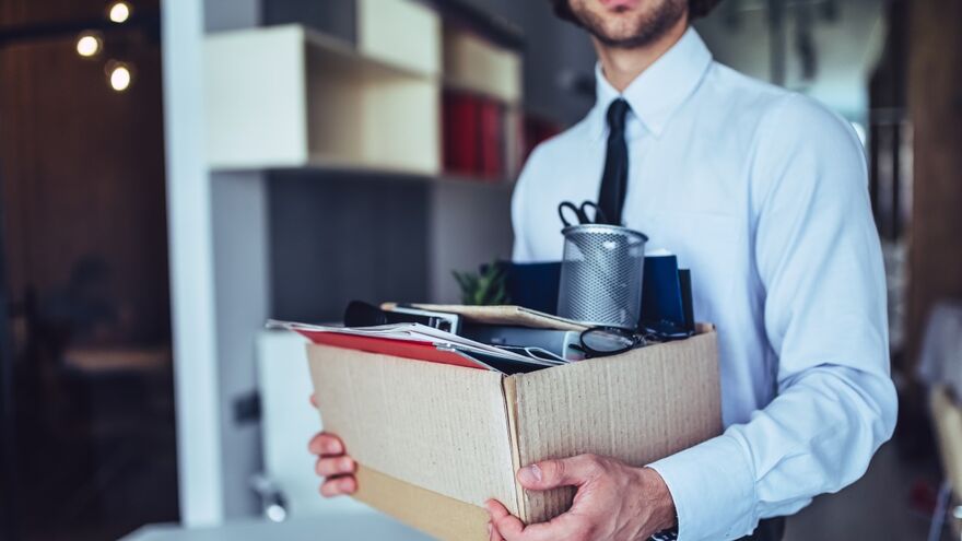 Man being fired from workplace 