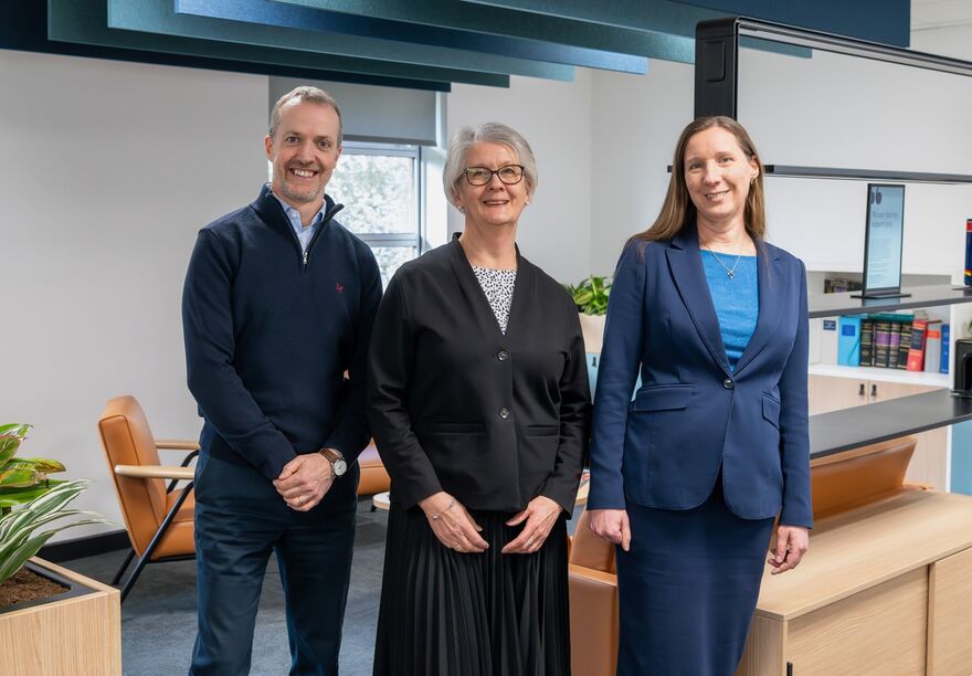 Sally Hopwood (centre) with Geraint Davies and Alexandra Hornsby 2