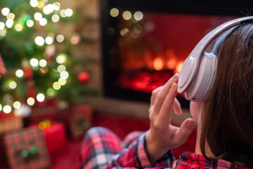 Women listening to Christmas Music 