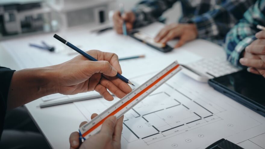Blueprints, Ruler, pencil 