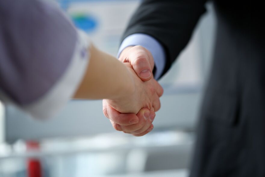Two people shaking hands