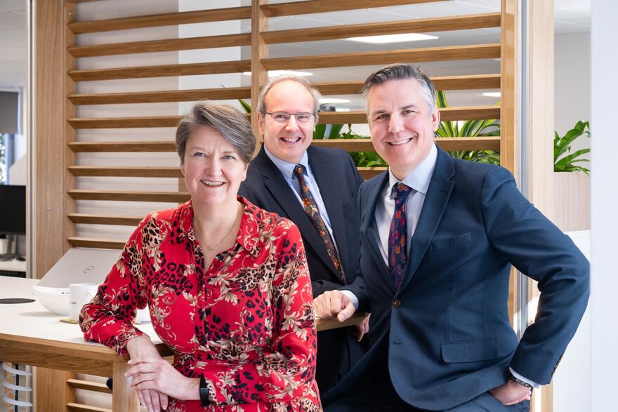 (L-R) Justine Flack, Chris Allen-Jones and Ben Twitchen 