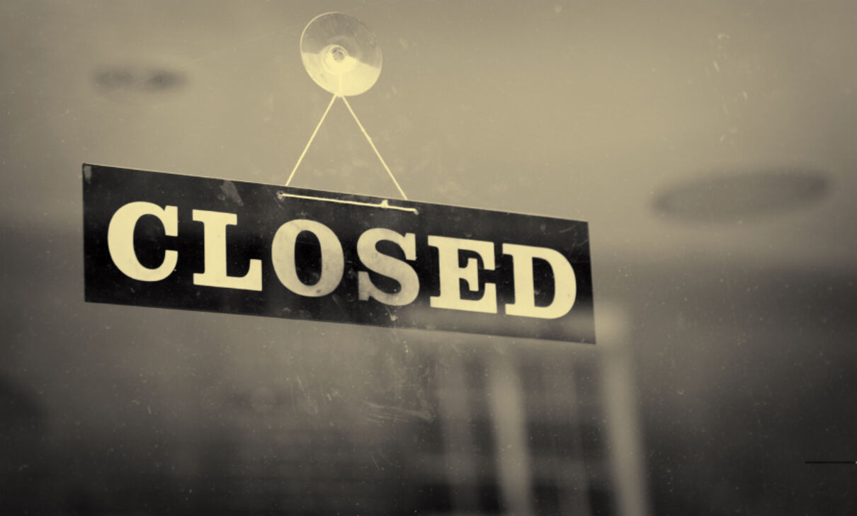 Shop Sign Business Closed